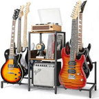 Bikoney 6 Guitar Stand, Guitar Rack for Electric Guitar and Bass, Guitar Stands Floor for Multiple Guitars, Multi Guitar Stand with Amp Stand for Guitar Accessories, Guitar Holder for Music Studio