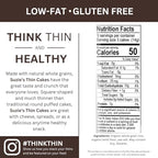 Suzie's Organic Lentil & Brown Rice Cake Thins|6 Pack|USDA Organic, NON-GMO, Fat-Free, Sugar-Free, Gluten-Free|Low-Calorie Snack-16 Calories Per Slice|Bread & Cracker Replacement
