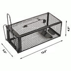 Anyhall 2-Pack Rat Traps Humane Live Mouse Vole Chipmunk Trap Cage for Indoors and Outdoors (Black)
