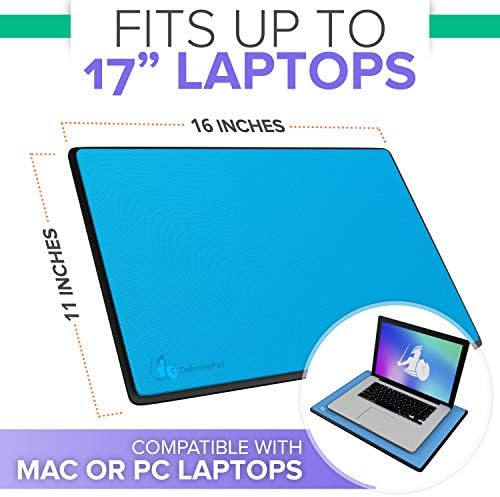 DefenderShield Laptop Pad for EMF Protection – DefenderPad EMF Blocker Pad That Protects from Heat, Battery & Wireless RF Emissions – Durable, Non-Slip Design for Laptops Up to 17” – Black