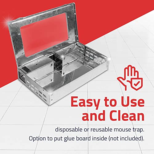 Tin Cat Multi-Catch and Release Humane Live Mouse Trap with Clear Window Lid for Indoor Outdoor Use | Sold by Canadian Supplier Local Pest Control (2 Pack)