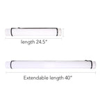 TRANSON Durable Poster Storage Tube with Straps 24"-40" Extendable for Blueprints, Artwork, Maps, Posters Color White