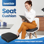 SweetSlubr Seat Cushion for Taibone Pain Relief, Office Chair Cushion, Memory Foam Large Chair Cushion with Non-Slip Cover for Soft Support at Office Chair, Car Seat, Airplane, Bleacher Black/XLarge