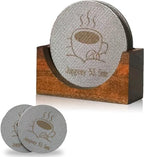 2 Packs 53.5mm Espresso Puck Screen with Stand, Reusable Coffee Filters Compatible with Breville Barista 54mm Portafilter Basket, 1.7mm Thickness 150μm 316 Stainless Steel Espresso Machine Accessories