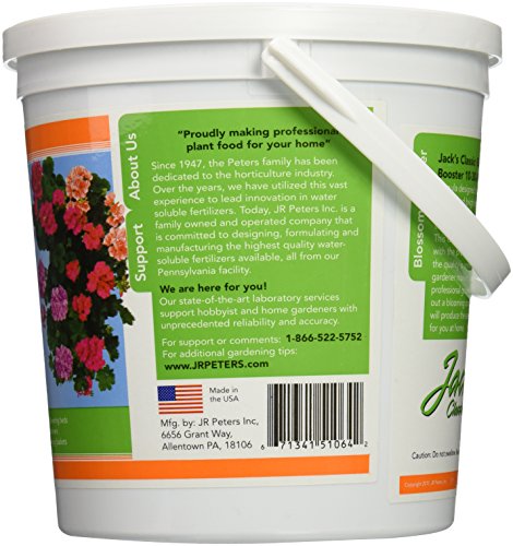 Jack's Classic Professional Blossom Booster 10-30-20 Water-Soluble Fertilizer for Flowering Plants and Vegetables, 4lbs