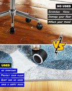 SAIKOOWA Office Chair Mat for Hardwood Floor,36"*48" Highly Premium Quality Protector Floor Mat,Desk Chair Mat - 2.15lbs Anti-Slip Chair Rug Mat for Office Home Laminate Floor Blue Leaf