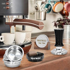 51mm Portafilter Basket Espresso Filter : 2 Cup Coffee Filter Basket Fits Breville and Most 51mm Portafilter - 304 Stainless Steel | Espresso Machine Accessories Bundle Including 51mm Puck Screen