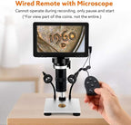 Lab Microscope Accessories 7" LCD Digital Microscope 130X Maginfication 1080P Metal Stand Video Camera(DM10 Professional)