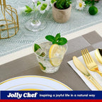 JOLLY CHEF 9 oz Clear Disposable Plastic Cups, 50 Pack Clear Plastic Cups Tumblers, Heavy-duty Party Glasses, Disposable Cups for Wedding,Thanksgiving, Christmas Party