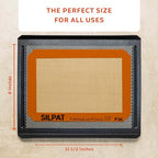 Silpat Premium Non-Stick Silicone Baking Mat, Petite Jelly Roll Size, 8-1/4 x 11-3/4, AE295205-01,Orange