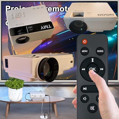 Replacement Remote for Mini Projector,Compatible with TMY V08,AuKing M8-F,NISOO M10,PANSEBA HI-04 Mini Projector.(1Pack)
