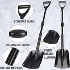 ZIHUA Car Snow Shovel for Vehicle,40" Folding Emergency Snow Shovel for Car,Snow Shovel for Car Driveway with Comfortable D-Grip Handle Portable,Car Trunk Snow Shovel (Black)