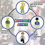 Mini Figure Toy, 36 PCS Action Figure, Minifigures Stuffer, Minifigures Building Bricks Mini People with Accessories, Boys Girls Gift for Christmas Stockings, Birthday