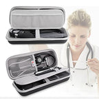 Stethoscope Carrying Case, Hard Stethoscope Case Compatible for 3M Littmann Classic III, Cardiology IV Diagnostic, MDF Acoustica Stethoscopes and Other Nurse Accessories (Pu Black)