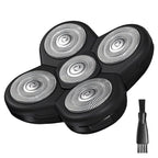 Shaver Replacement Blades for Head Shaver Kit, 5 Blades Shaver Replacement Heads for Bald Men Freedom Shaving, Face and Head Electric Razor Shaver for Bald Heads, with Cleaning Brush