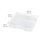 IRIS USA Board Game Storage Craft Organizer Box with Snap-Tight Latch Lid, 6-Pack Portable Plastic Case Bin for Puzzles, Magazines, Hobbies, Art Supplies, Fits 8.5" x 11" & A4 Papers, Thick, Clear