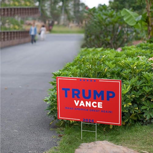 Trump Vance Yard Sign, 24" x 18" Double-Sided Trump Vance 2024 Yard Sign With Stake, MAGA Trump Yard Sign, Show Your Support, Decorate Your Lawn With Trump Vance Campaign Yard Sign 2024