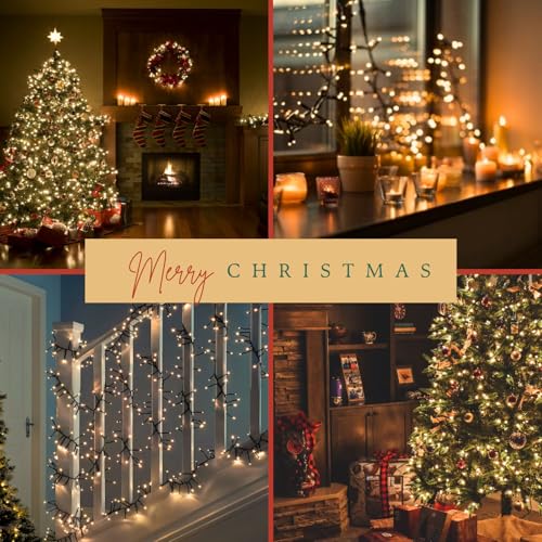 OZS Upgraded 2Pack 164ft 400 LED Christmas String Lights Outdoor/Indoor, Extendable Fairy String Lights, Waterproof 8 Modes Green Wire Tree Lights for Holiday Party Christmas Decorations (Warm White)
