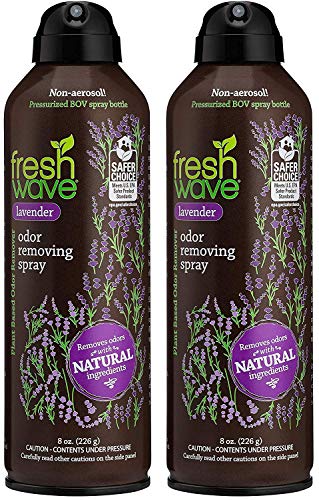 Fresh Wave Lavender Odor Eliminator Spray & Air Freshener, 8 oz. | Pack of 2 | Non-Aerosol, Fine Mist | Safer Odor Relief | Natural Plant-Based Odor Eliminator | For Furniture, Fabrics & Trash