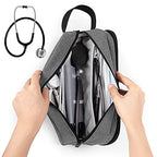 Trunab Stethoscope Carrying Case Hold 2 Stethoscopes or BP Cuffs, Compatible with 3M Littmann/MDF/ADC, Medical Case with Extra Pocket for Nurse Accessories, Essentials for Nurses, Doctors, Grey