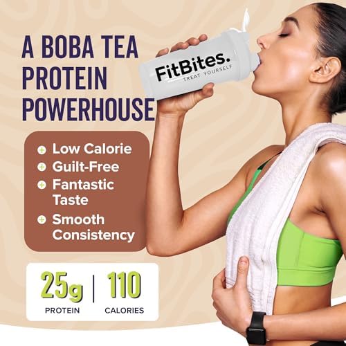 Boba Tea Protein 100% Whey Protein Powder Isolate (Milk Tea), Natural Energy Coffee Replacement, Sugar Free, Gluten Free, Lactose Free, Soy Free, Real Ingredients, 5.9g BCAAs