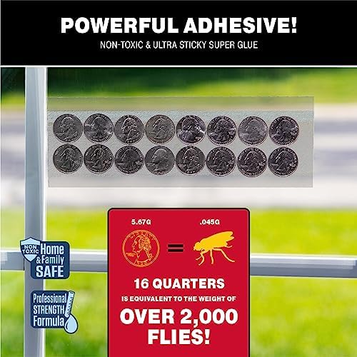 Catchmaster Window Fly Traps 12-Pack, Fruit Fly Traps for Indoors, Disposable Bulk Bug Catcher, Waterproof Insect Glue Trap, Adhesive Strips, Pet Safe Pest Control for Home, Kitchen, & Garage