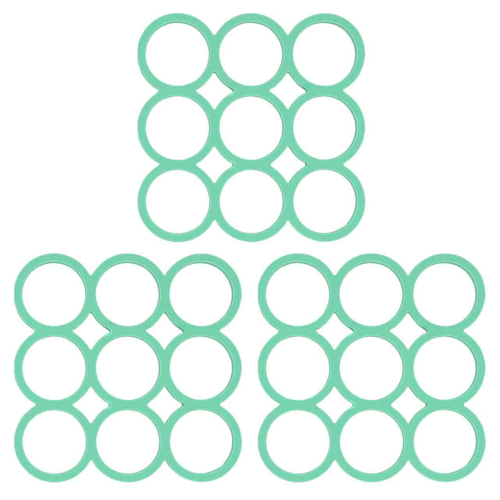 myHomeBody Silicone Trivet Heat Resistant Mat | Potholders for Kitchens | Trivets for Hot Dishes, Hot Pads for Kitchen | Kitchen Accessories Cooking Accessories | Aqua Loops, Set of 3