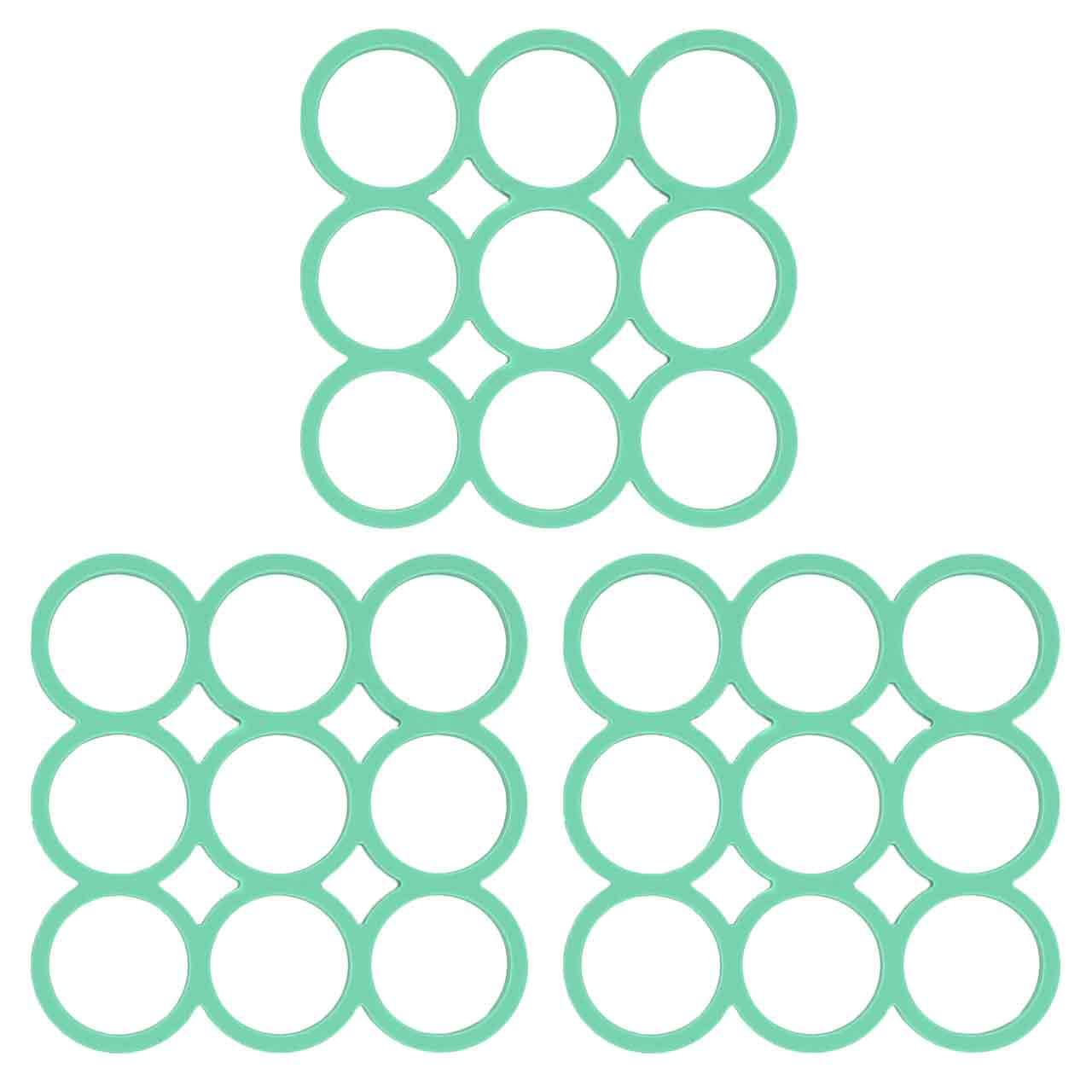 myHomeBody Silicone Trivet Heat Resistant Mat | Potholders for Kitchens | Trivets for Hot Dishes, Hot Pads for Kitchen | Kitchen Accessories Cooking Accessories | Aqua Loops, Set of 3