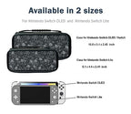Meadow Flowers Switch Case For Nintendo Switch OLED/Switch LITE/Switch Accessories, Monochrome Cute Carry Protective Bag, Travel Game Console Cases, Controller Hard Shell Holder 20 Cartridge Slot J85