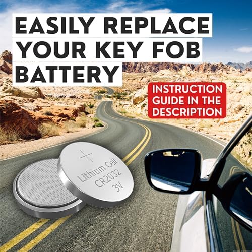 Key Fob Replacement Batteries for Jeep Dodge Ram Chrysler (Cherokee Caravan Town & Country Charger Compass Durango Challenger Journey Renegade Pacifica Patriot) Remote Fobik (2-Pack) (Check Fit Guide)