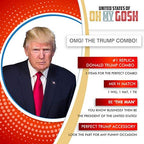 United States of Oh My Gosh Trump 2020 Costume Set | Includes Donald Trump Blonde Synthetic Wig Cap, Red Tie & MAGA Hat | Mr. Billionaire Accessories | Perfect for Cosplay, Parties & Halloween America