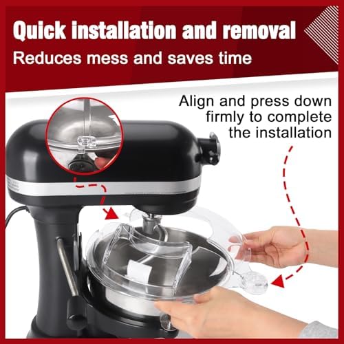 Pouring Shield for KitchenAid 6-7 Qt Bowl Lift Mixer,Fit for Stainless Steel Bowls (Only),Food Grade Pouring Shield Mixers Bowl Cover Splash Guard for Kitchen aid Accessories and Attachments,Upgraded