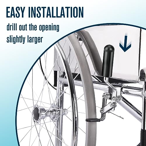 FVRITO 4 Pack Rubber Tips for 5/8" Wheelchair Handle Brake,Durable Wheelchair Wheel Lock Cover Perfect Replacement for Drive Rollator Transport Wheelchair, Lightweight Foldable Wheelchair Accessories