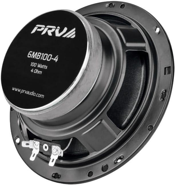 PRV AUDIO 6.5 Inch Car Speakers 200 Watts 4 Ohm, 6MB100-4 Factory Replacement Car Door Speakers (Pair) Shallow Profile