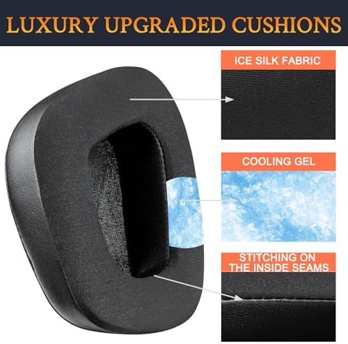 SOULWIT Cooling-Gel Earpads Replacement for Turtle Beach Stealth 600 Gen 2/600 Gen2 USB/600 Gen 2 MAX/600 Gen3(600XB)/500 XB Wireless Headset, Ear Pad Cushions with Noise Isolation Foam - Black