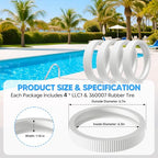 Funmit Upgraded Rubber Tire with Treads LLC1 Tire and 360007 Tire Replacement for Pentair Legend Pool Cleaner Wheel Rubber Tires Automatic Pool and Spa Cleaner (4 Pack)