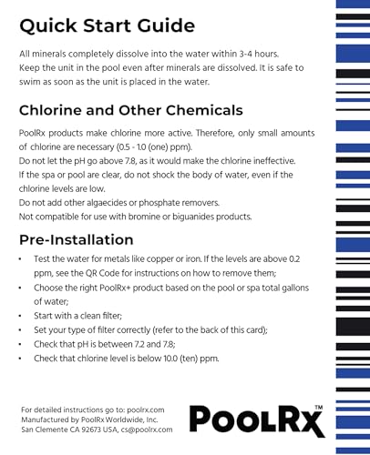 PoolRx Pool Unit #101001 6 Month Algaecide Blue Treats 7.5k-20k gallons, Single