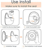 QIUXQIU Wearable Breast Pump Accessories Milk Collector Cup,Including Valve & Silicone Diaphragm & 24mm Flange Silicone Shield Kit BPA-Free QIUXQIU Pump S18/S21 Parts Replace - 180ml (27mm)