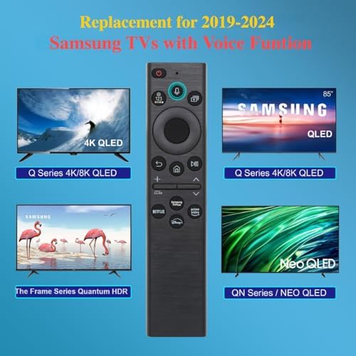 Replacement for Samsung TV Remote. for 2018-2024 Samsung Smart TV with Voice Function. BN59-01385A. No Solarcell. Samsung Remote Control for Smart TV. 2-Year Full Warranty.