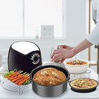 9 Inch Air Fryer Accessories XL 10 PCS with Cupcake Pan, Pizza Pan, Silicone Baking Cup, Recipe Cookbook, 100Pcs Parchment Paper for 5.3Qt - 6.8Qt and Larger Size Phillips Air Fryer Instant Pot