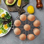 GSlife Egg Steamer Rack - Stainless Steel Trivet for 6, 8 Quart Pressure Cooker, Cooks 18 Eggs, Stackable Steaming Holders for Instant Pot Accessories, 2 Packs