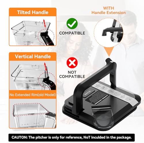 Replacement Locking Lid for Ninja,with 72oz Pitchers New Model,Blenders Replacement lid Parts,Top Replacement Lid Cover,(NEW Model) BL610 BN750 CO610B BN751 DB751A BN800 CT610 with Rim Extension Only