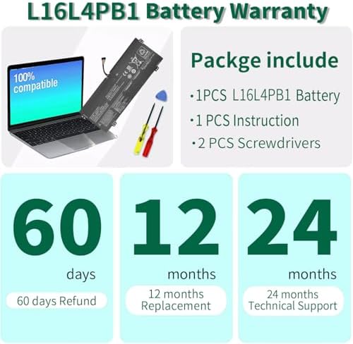 DMKAOLLK L16M4PB1 L16C4PB1 L16L4PB1 Battery Replacement for Lenovo Yoga 720 13 720-13IKB 720-131KB, Yoga 730-13IKB 730-131KB,Yoga 730 730-13IWL 730-131WL 5B10M52738 2ICP4/43/110-2 48Wh