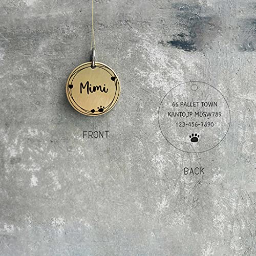 Cat Dog ID Tags Personalized 9 Corolla Styles Flower Wreath to Choose for Large Pets Collar Accessories Shiny Brass Copper Engraved Custom on Both Side
