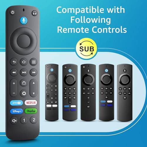 Replacement Voice-Remote-Control for Fire-TV-Stick/TV Cube and Compatible with Insignia/Toshiba/Pioneer Fires Smart TVs
