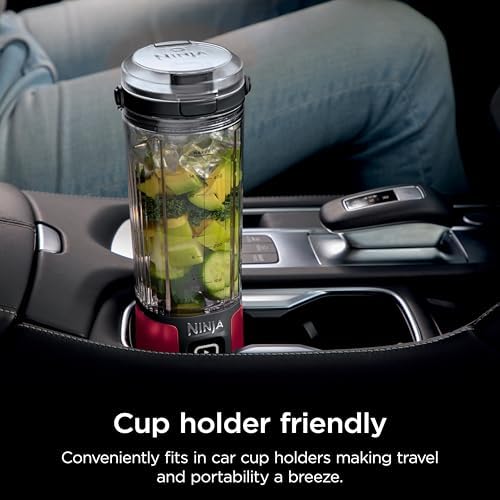 Ninja Blast Portable Blender & Accessories, Cordless, 18oz. Vessel, Personal Blender for Shakes & Smoothies, Leakproof Lid & Sip Spout, USB-C Cord, Dishwasher Safe Parts, BPA Free, Red, CL155ARD