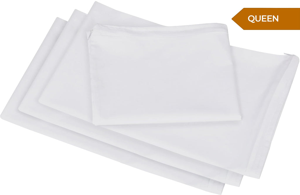 Utopia Bedding Waterproof Pillow Protector Zippered (4 Pack) Queen – Bed Bug Proof Pillow Encasement 20 x 28 Inches