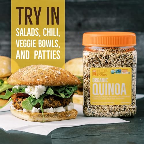 BetterBody Foods Organic Quinoa, Vegan, Gluten Free, Low Glycemic Rice Replacement, 3 Lb