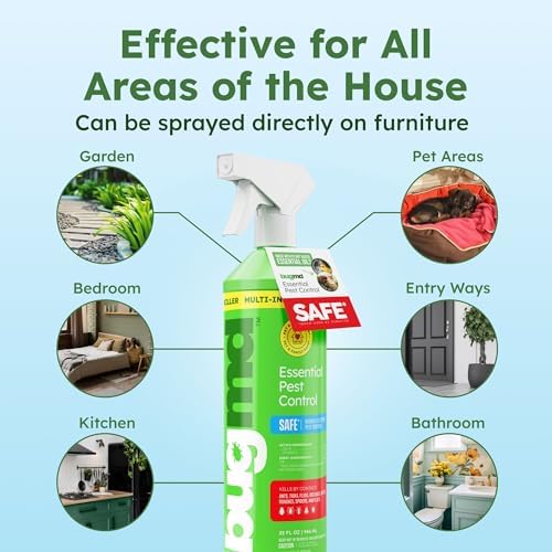 BugMD 32 oz Ant Killer & Bug Spray - Roach and Cockroach Killer Indoor, Spider and Flea Spray for Home, Fly and Insect Defense, Natural, Safe with Essential Oils, Plant-Powered, Pest Control