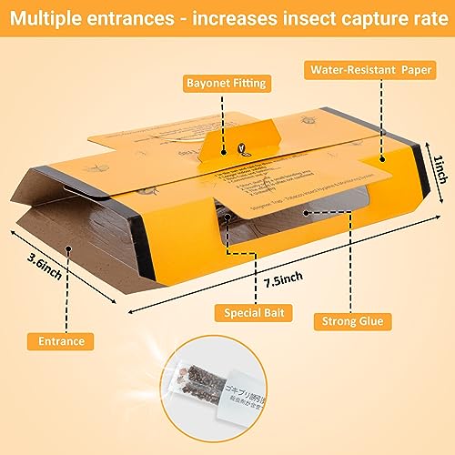 24 Pack Roach Traps Indoor, Roach Killer Indoor Infestation Glue Traps for Roaches, Cockroach Killer Indoor Home for Bugs